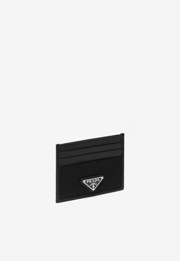 Prada Triangle Logo Saffiano Leather Cardholder Black 2MC0252DMH/Q_PRADA-F0002