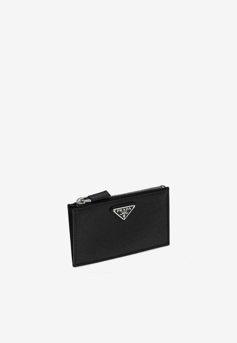 Prada Triangle Logo Zipped Wallet Black 2MC086QHH/P_PRADA-F0002