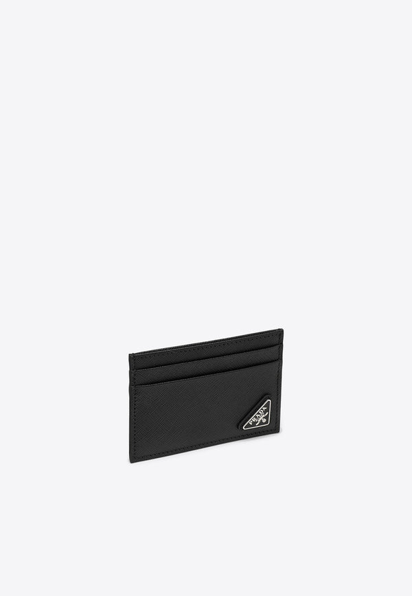 Prada Triangle Logo Saffiano Leather Cardholder Black 2MC149QHH/Q_PRADA-F0002