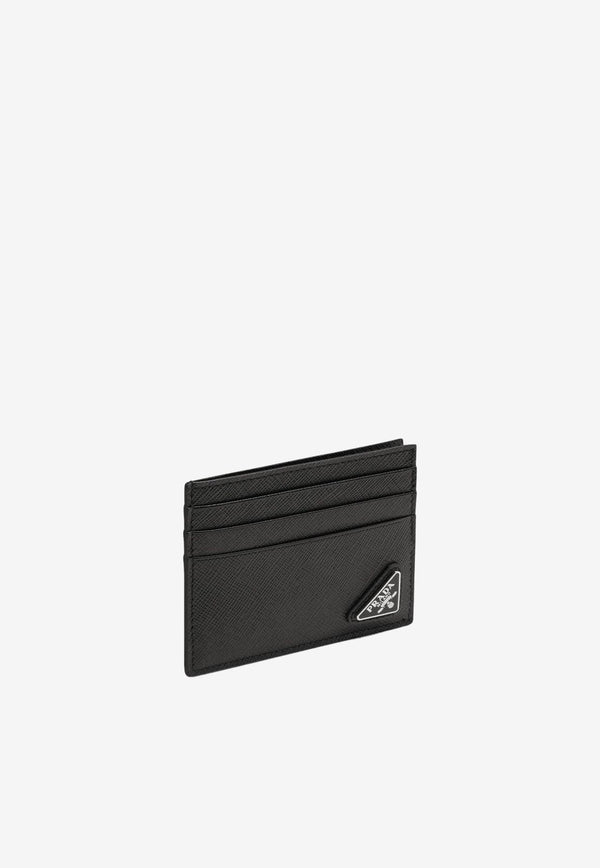 Prada Triangle Logo Leather Cardholder Black 2MC223QHH/Q_PRADA-F0002