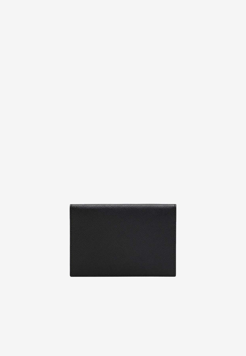 Prada Triangle Logo Saffiano Leather Wallet Black 2MF032QHH/P_PRADA-F0002