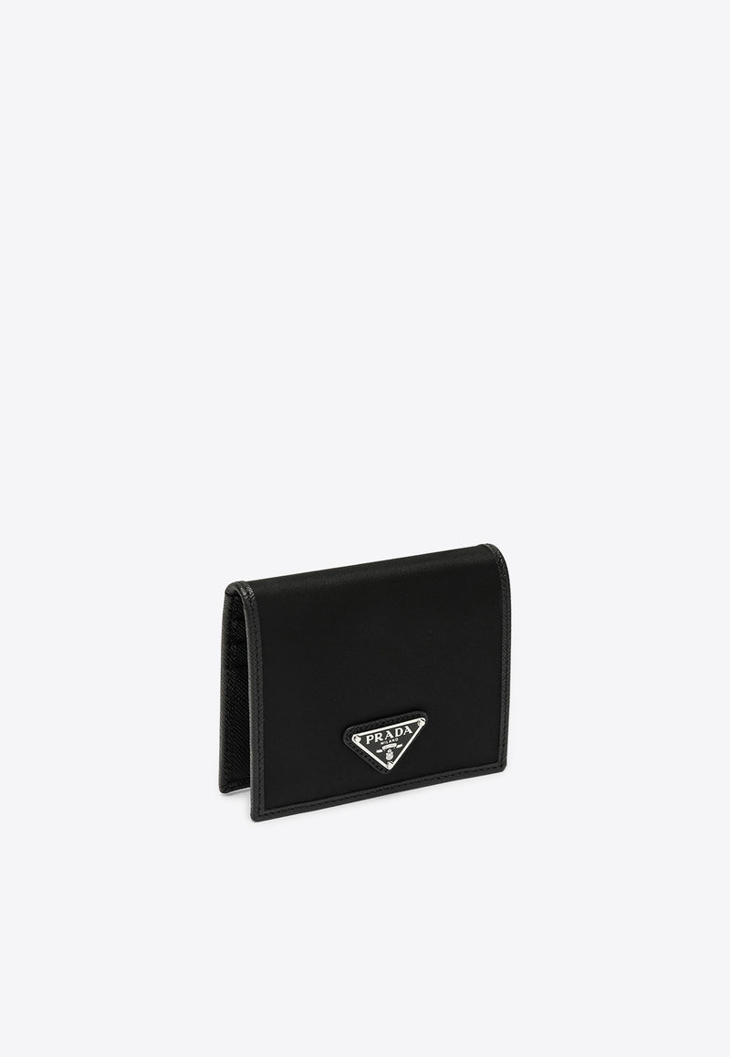 Prada Triangle Logo Re-Nylon Bi-Fold Wallet Black 2MO0042DMH/P_PRADA-F0002