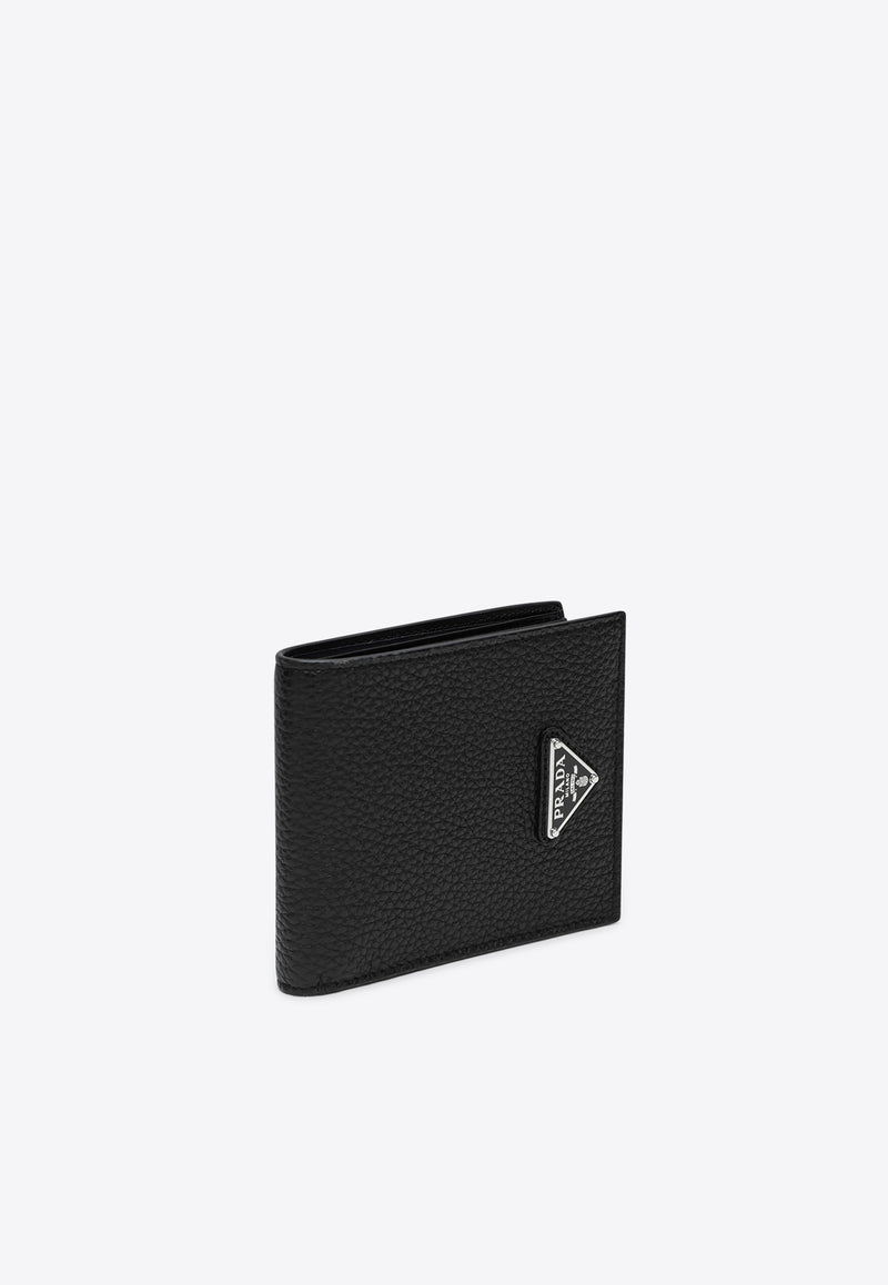 Prada Triangle Logo Bi-Fold Leather Wallet Black 2MO5132E54/Q_PRADA-F0002