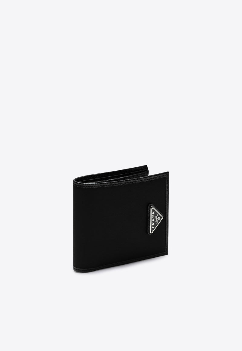 Prada Triangle Logo Re-Nylon Bi-Fold Wallet Black 2MO7382DMH/P_PRADA-F0002