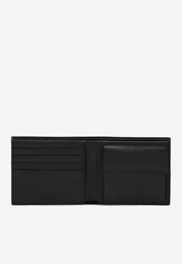 Prada Triangle Logo Leather Bi-Fold Wallet Black 2MO738QME/Q_PRADA-F0002