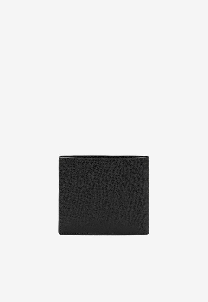 Prada Triangle Logo Leather Bi-Fold Wallet Black 2MO738QME/Q_PRADA-F0002