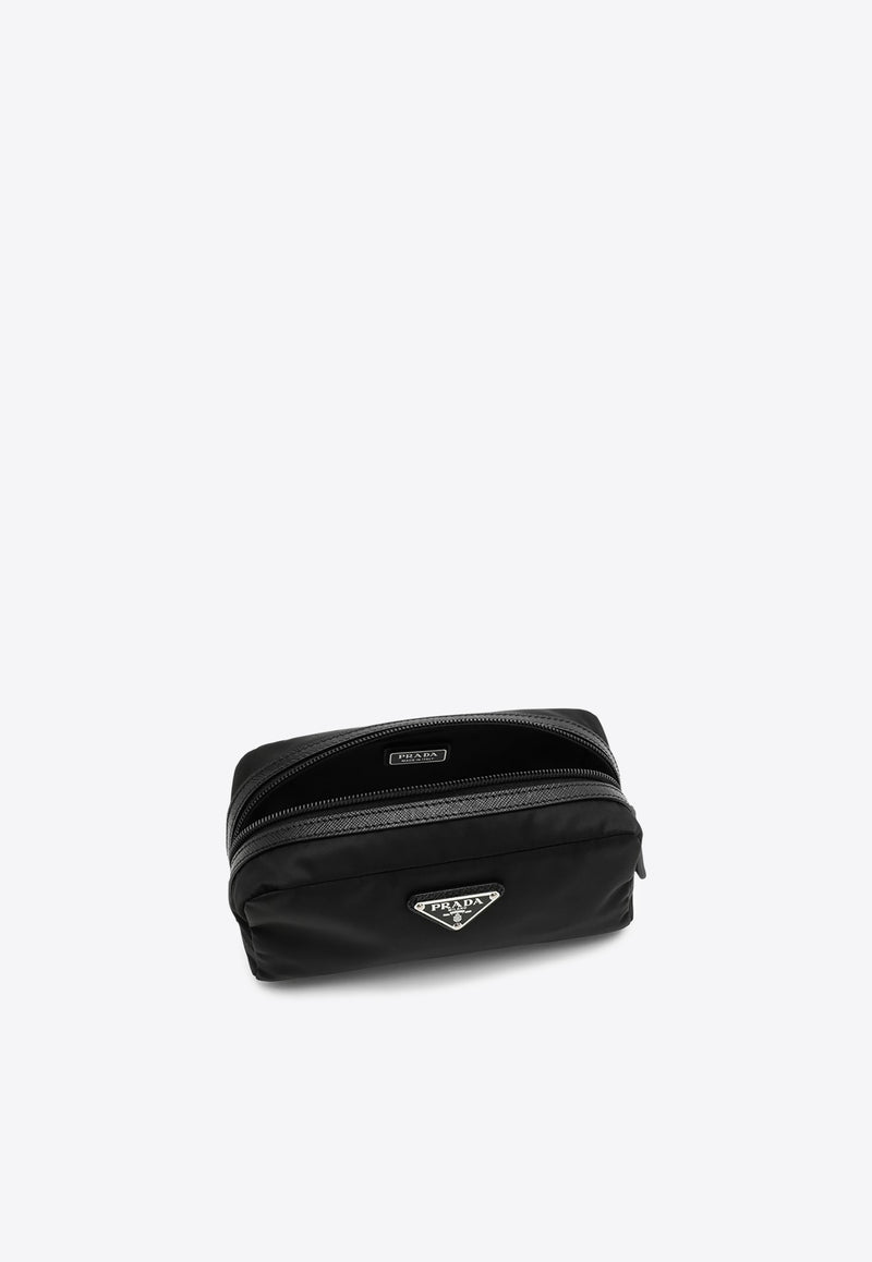 Prada Triangle Logo Re-Nylon Pouch Bag Black 2NA0452DMH/O_PRADA-F0002