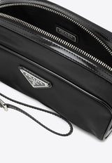 Prada Re-Nylon and Brushed Leather Pouch Bag Black 2NE063789/O_PRADA-F0002