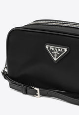 Prada Re-Nylon and Brushed Leather Pouch Bag Black 2NE063789/O_PRADA-F0002