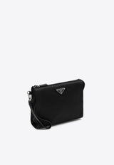 Prada Triangle Logo Zip Pouch Black 2NE7892DMH/P_PRADA-F0002