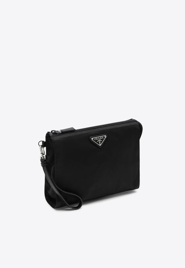 Prada Triangle Logo Re-Nylon Pouch Bag Black 2NE7892DMH/Q_PRADA-F0002