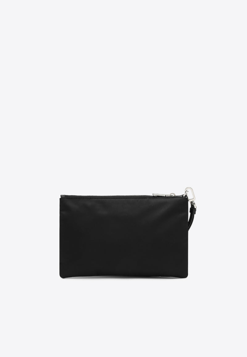 Prada Re-Nylon and Saffiano Leather Pouch Bag Black 2NH0042DMH/O_PRADA-F0002