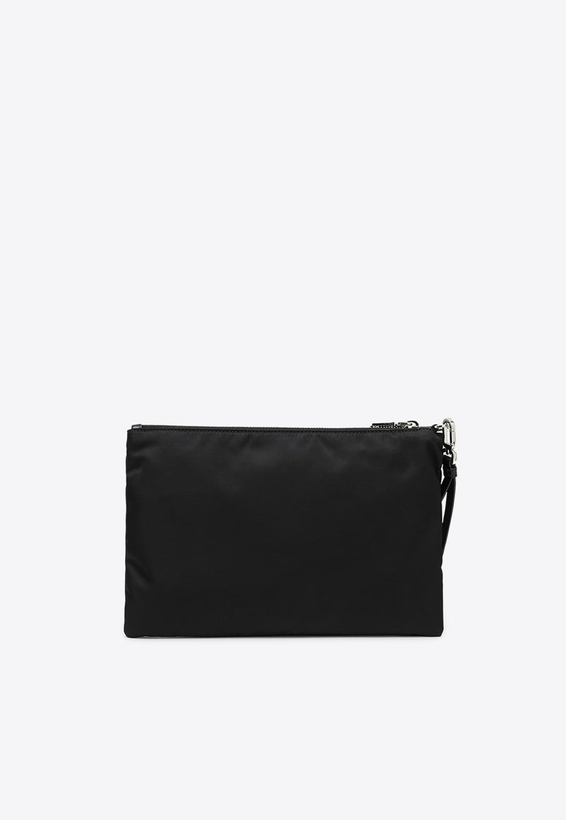 Prada Small Triangle Logo Zip Pouch  Black 2NH0062DMH/P_PRADA-F0002