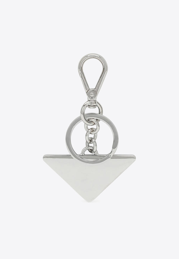 Prada Triangle Logo Metal Key-Ring Silver 2PS05766A/O_PRADA-F0002