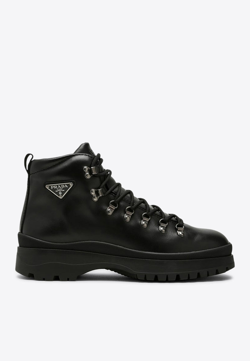 Prada Triangle Logo Leather Hiking Boots Black 2TE201G000070/P_PRADA-F0002