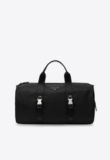 Prada Re-Nylon and Saffiano Leather Duffel Bag Black 2VC015MON2DMG/Q_PRADA-F0002