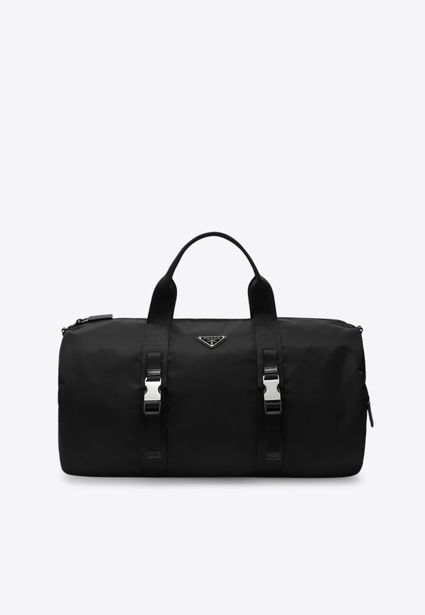 Prada Re-Nylon and Saffiano Leather Duffel Bag Black 2VC015MON2DMG/Q_PRADA-F0002