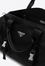 Prada Re-Nylon and Saffiano Leather Duffel Bag Black 2VC015MON2DMG/Q_PRADA-F0002