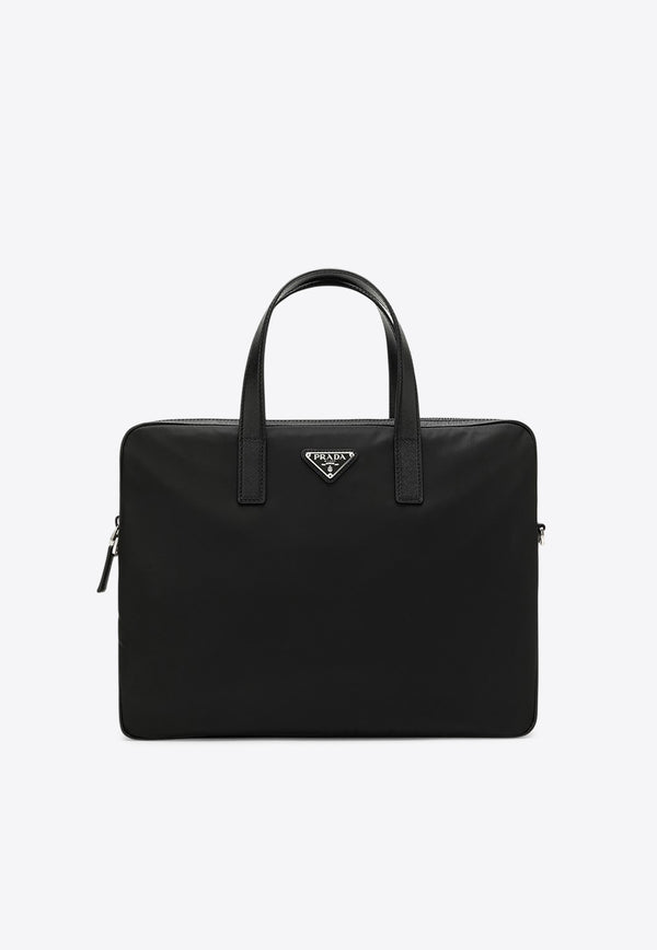 Prada Triangle Logo Re-Nylon Briefcase Black 2VE368XOM2DMH/O_PRADA-F0002