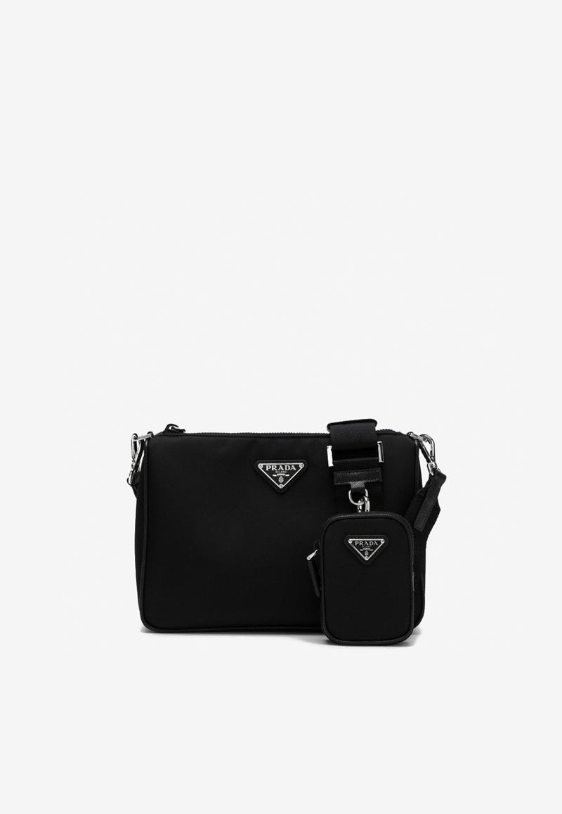 Prada Triangle Logo Leather Messenger Bag Black 2VH113XOP2DMH/Q_PRADA-F0002