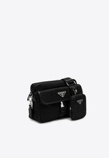 Prada Triangle Logo Re-nylon Messenger Bag Black 2VH133XMP2DMH/P_PRADA-F0002