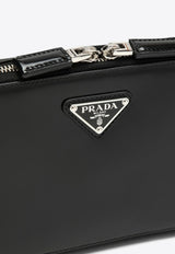 Prada Brique Leather Messenger Bag Black 2VH173OOOZO6/O_PRADA-F0002