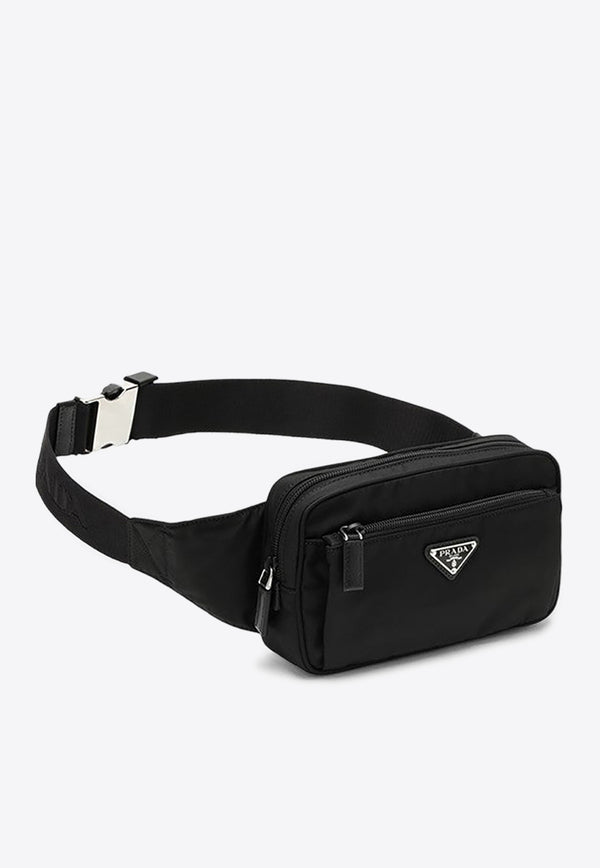 Prada Triangle Logo Nylon Belt Bag Black 2VL977WOO2DMG/P_PRADA-F0002