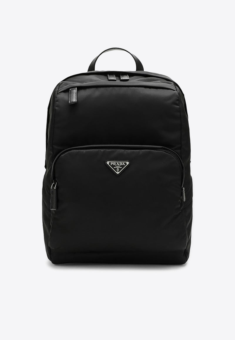 Prada Re-Nylon Triangle Logo Backpack Black 2VZ104OOO2DMG/P_PRADA-F0002