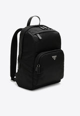 Prada Re-Nylon Triangle Logo Backpack Black 2VZ104OOO2DMG/P_PRADA-F0002