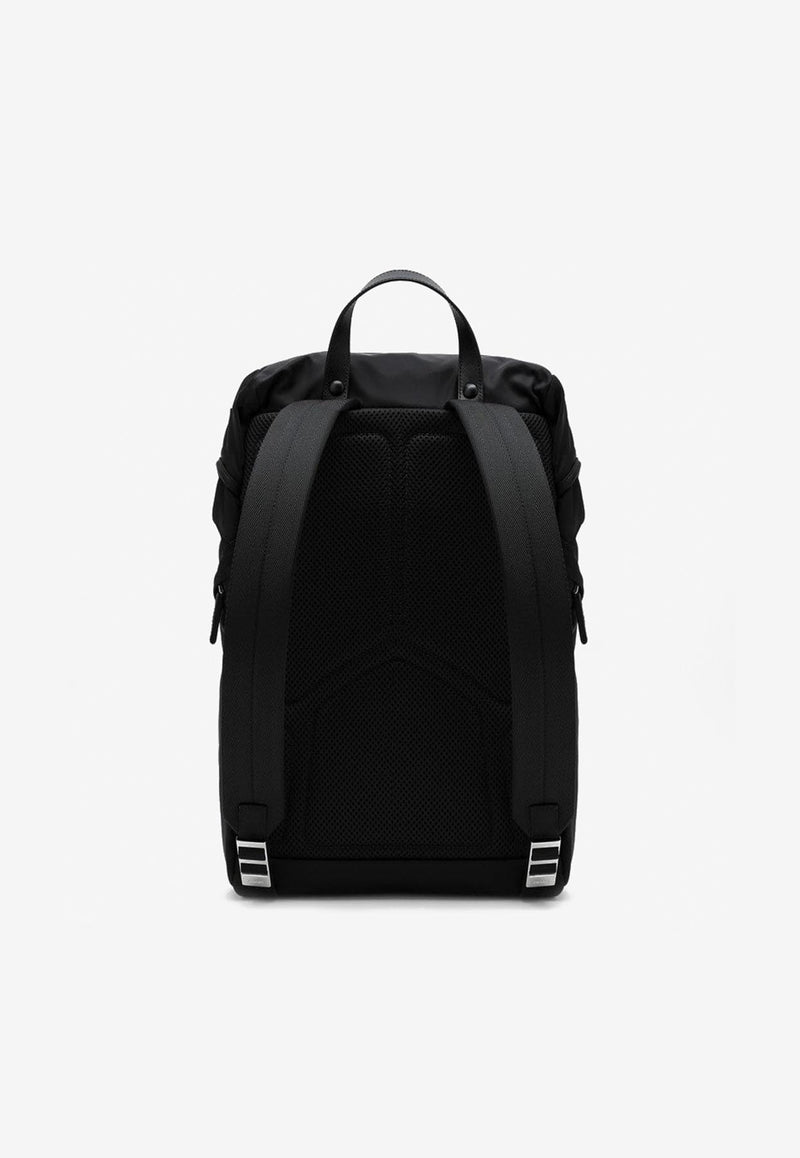 Prada Triangle Logo Nylon Backpack Black 2VZ135HOL2DMG/Q_PRADA-F0002