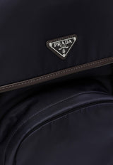 Prada Triangle Logo Re-Nylon and Leather Backpack Blue 2VZ135HYF384/Q_PRADA-F0C1B