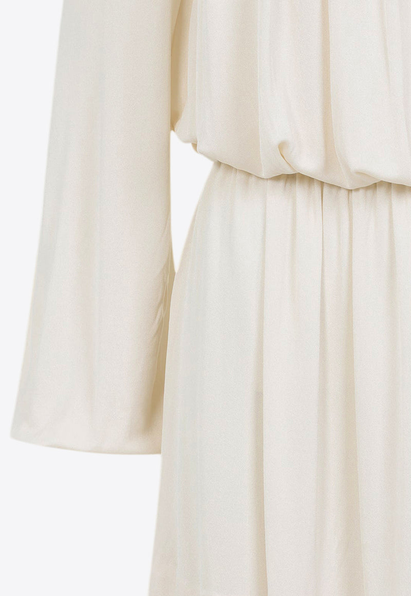 Satin Jersey Crepe Ruched Dress