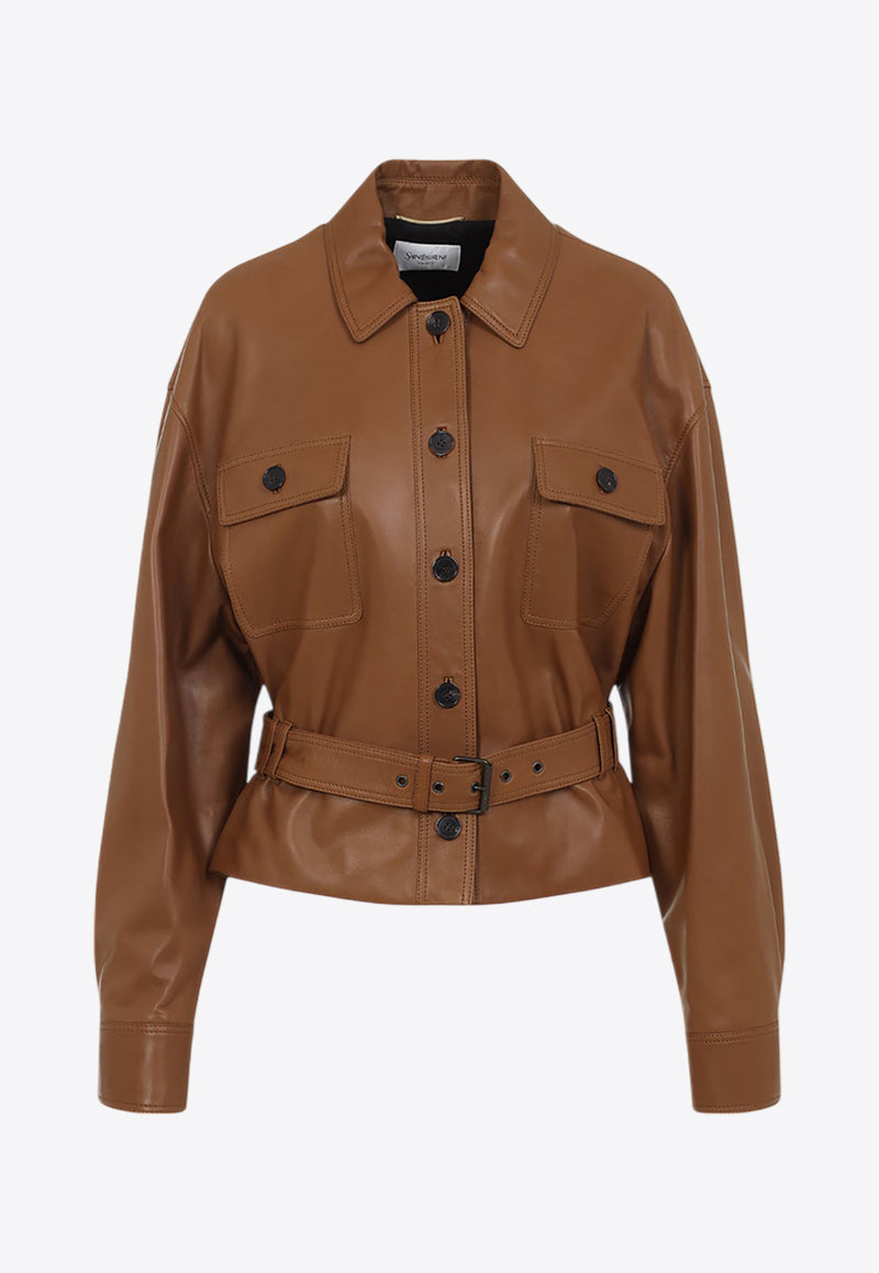 Saharienne Leather Short Jacket