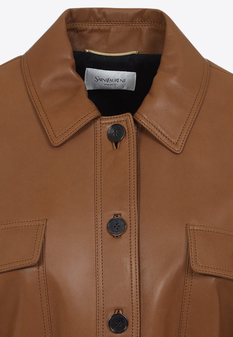 Saharienne Leather Short Jacket