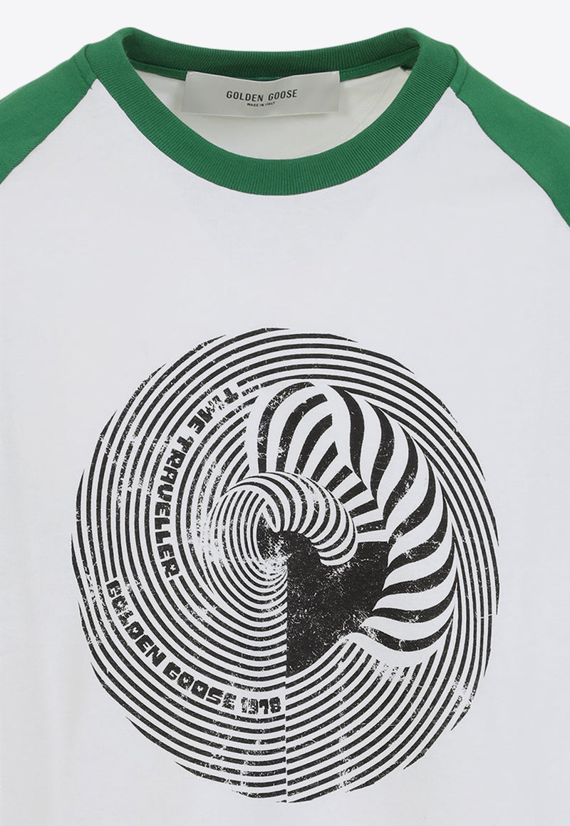 Optical Print Crewneck T-shirt