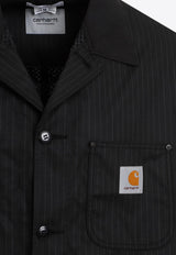 X Carhartt Logo-Patch Striped Overshirt