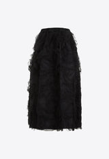 3D Tulle Midi Skirt