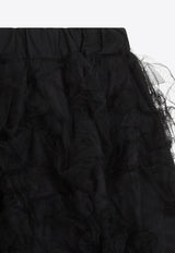 3D Tulle Midi Skirt