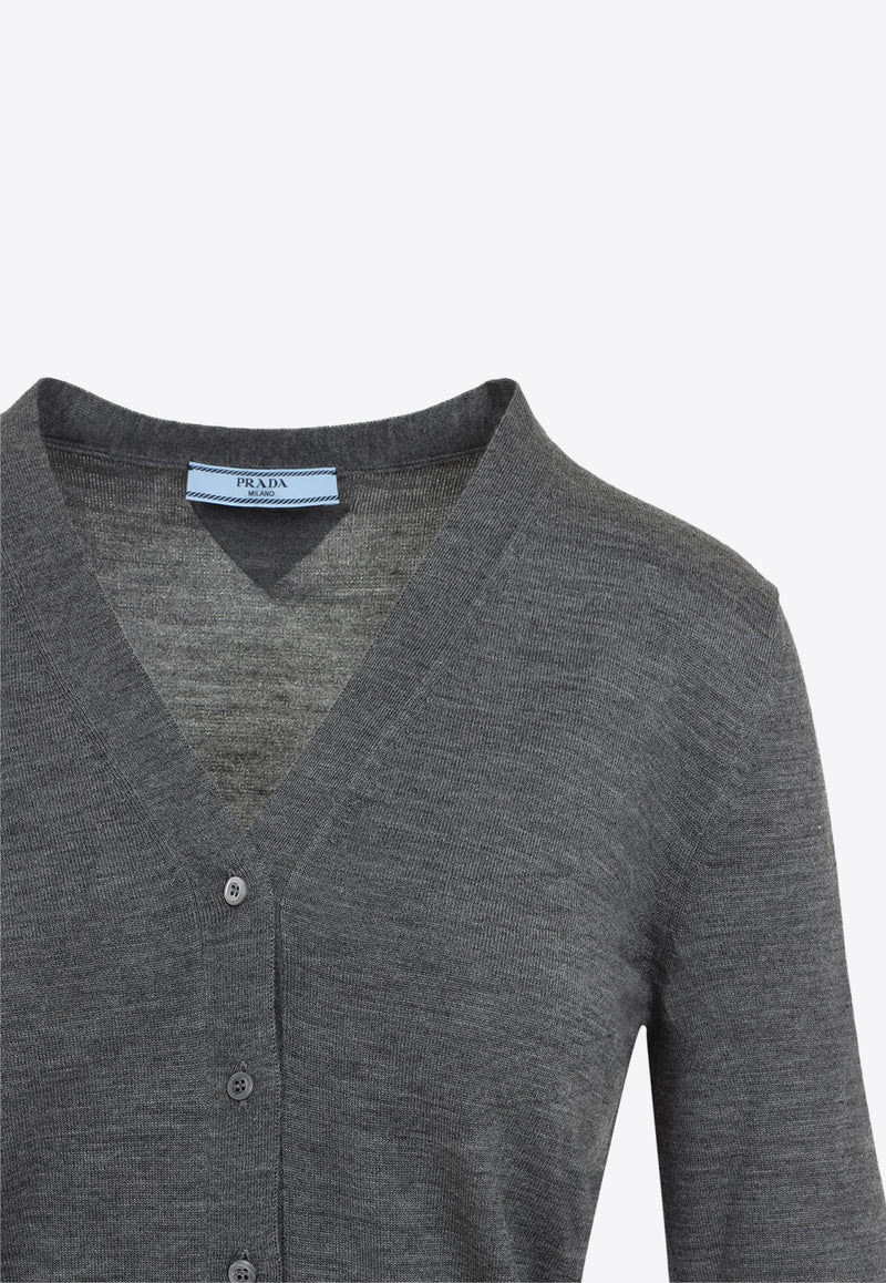 V-neck Wool Cardigan