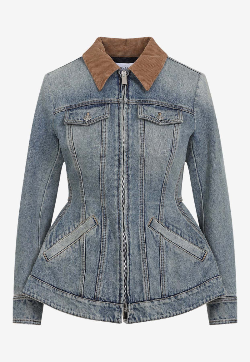 Zip-Up Denim Jacket