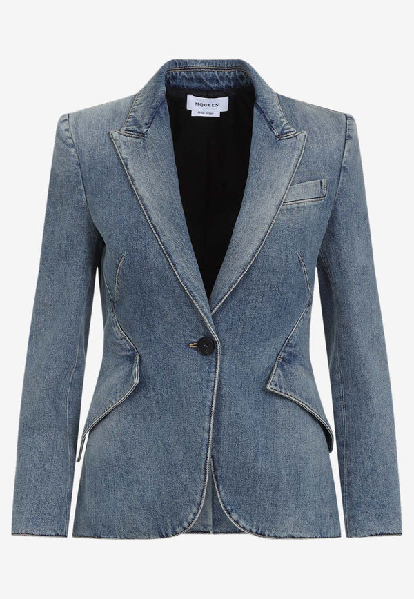 Single-Breasted Denim Blazer