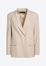 Federica Tosi Double-Breasted Wool-Blend Blazer Beige 30303303/P_FTOSI-03