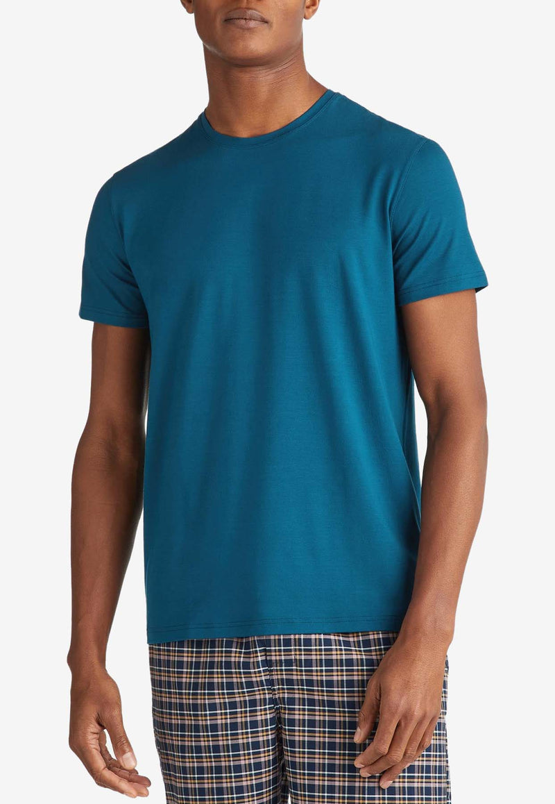 Derek Rose Basel Micro Modal T-shirt Blue 3048-BASE017BLUBLUE