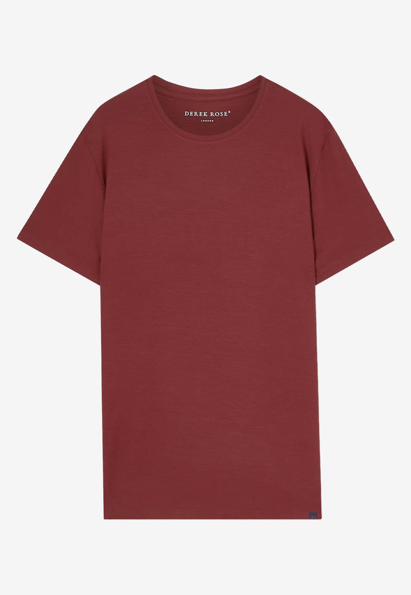 Derek Rose Basel Micro Modal T-shirt Burgundy 3048-BASE017BURBURGUNDY