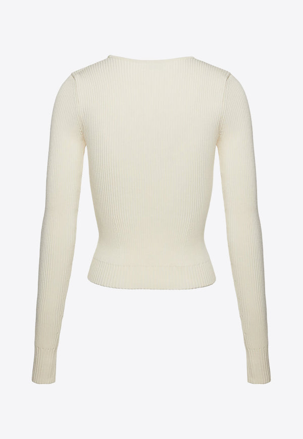 Magda Butrym Sculpted Rib Knit Top White 307724WHITE