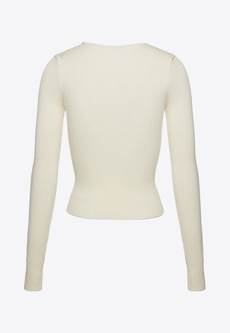 Magda Butrym Sculpted Rib Knit Top White 307724WHITE