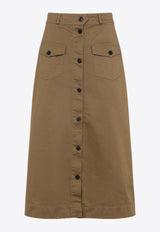 Buttoned Midi Skirt