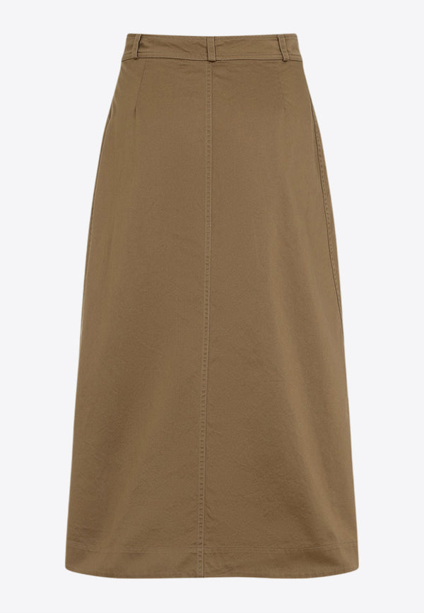 Buttoned Midi Skirt