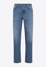 Logo Patch Straight-Leg Jeans