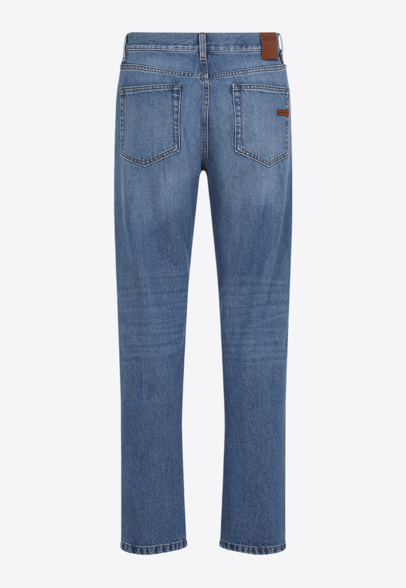 Logo Patch Straight-Leg Jeans